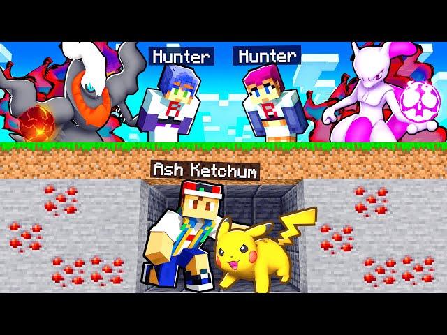 ASH KETCHUM Pixelmon MANHUNT In Minecraft! (Speedrunner Vs Hunters)