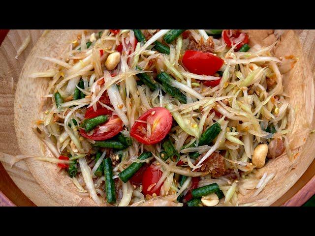 Green Papaya Salad awlsam leh tui taka siam dan|| Thai Green Papaya Salad Recipe #papayasalad #food