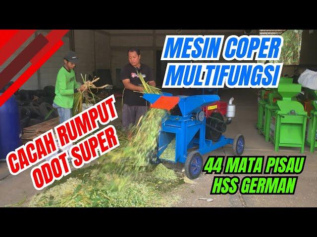 TES CACAH RUMPUT DAN PELEPAH KELAPA || MESIN COPER MULTIFUNGSI JUMBO 44 MATA PISAU #mesincoper