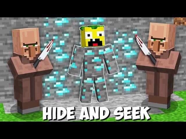 I PRETENDED to be DIAMOND ORE TO HIDE FROM THE EVIL VILLAGERS in Minecraft ! HIDE AND SEEK !