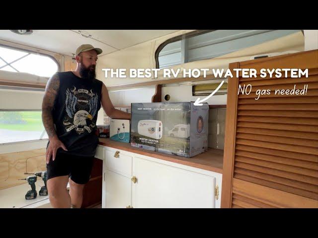 Installing our Aus J 12v Hot Water Heater - NO GAS!! | Vintage Viscount Caravan Renovation Ep. 9