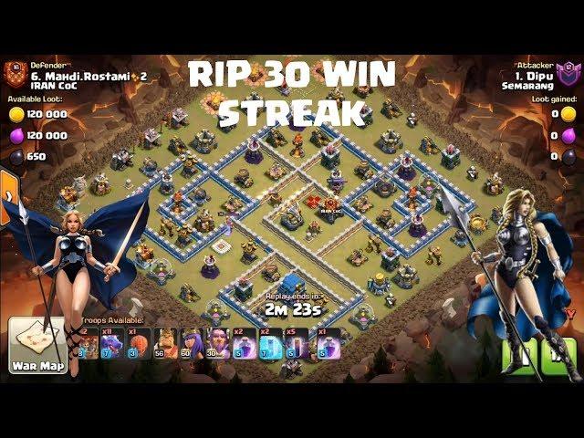 TH12 war Attack Strategy 2019 | RIP 30 Win Streak | PK Vs Iran COC