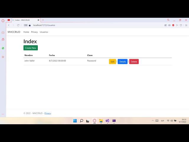 ASP.NET Core MVC C || CRUD básico fácil y rápido con EntityFramework (.Net 6 y SQL Server) [2022]