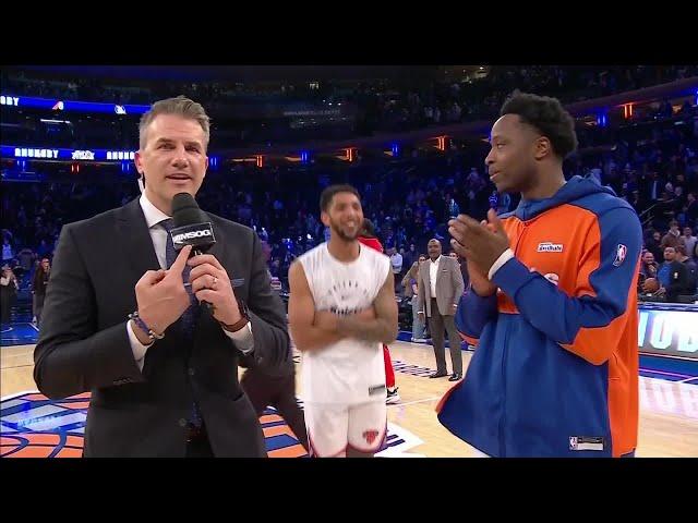 OG Anunoby got his very own microphone for the post-game interview  | NBA on ESPN