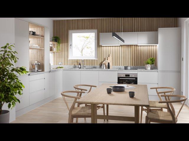 Matt White & Oak Economical Scandi Kitchen CGI #shorts