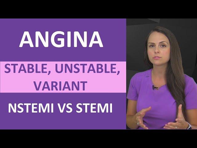 Angina Symptoms, Treatment Nursing NCLEX Review: Stable, Unstable, Variant Angina