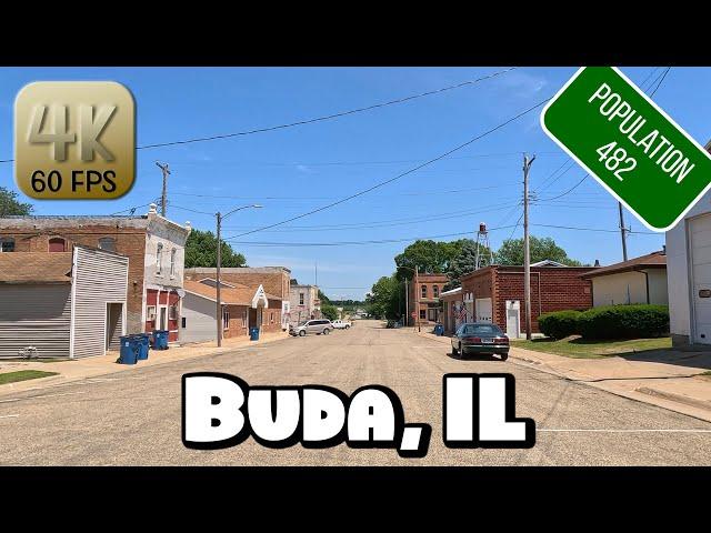 Driving Around Small Town Buda, Illinois in 4k Video