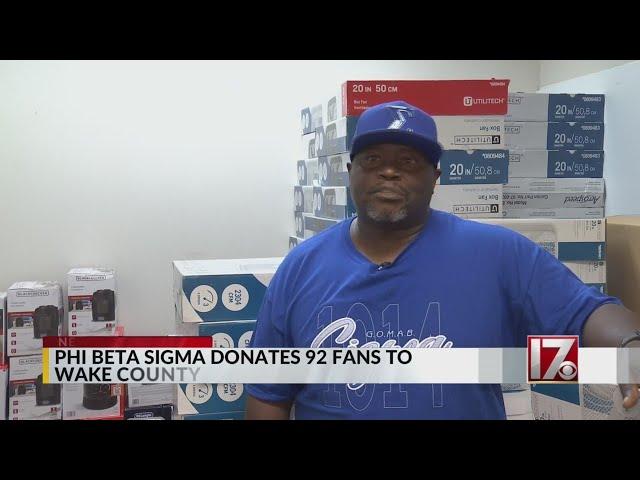 Phi Beta Sigma donates 92 fans to Wake Co. Human Services