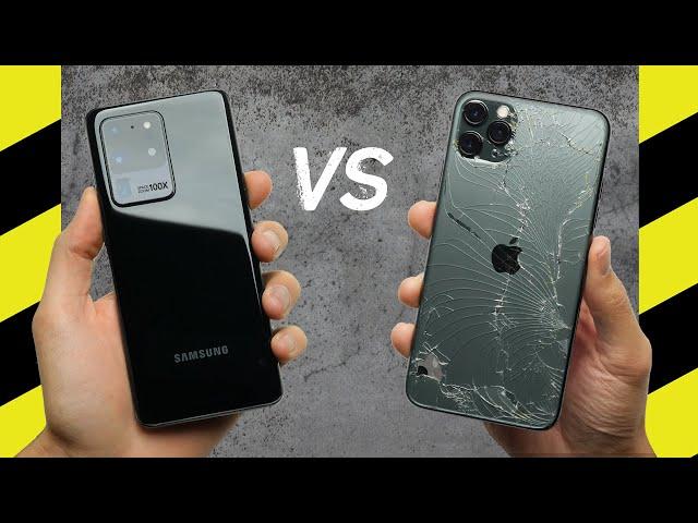 Galaxy S20 Ultra vs. iPhone 11 Pro Max Drop Test!