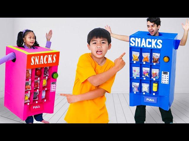 Eric and Andrea Vending Machine Toys at School: Kid Stories about Healthy Snacks