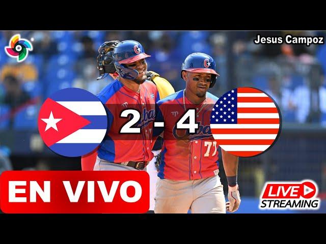 Cuba vs Estados Unidos EN VIVO hoy SEMIFINAL clasico mundial de beisbol 2023 resumen cuba eeuu / usa