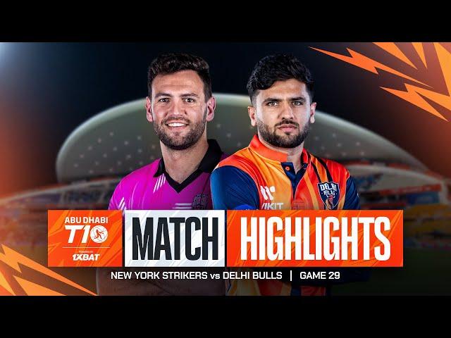 2024 Abu Dhabi T10 I Match 29 Highlights: New York Strikers vs Delhi Bulls | Season 8