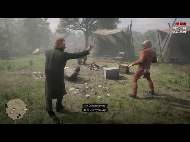 Uncle shows his butt to the reverend! - Camp dialouge