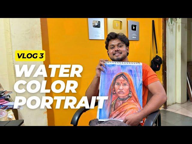 Water color portrait painting after a long time vlog  no. 3 #lavinagar #artist #painting #art #vlog