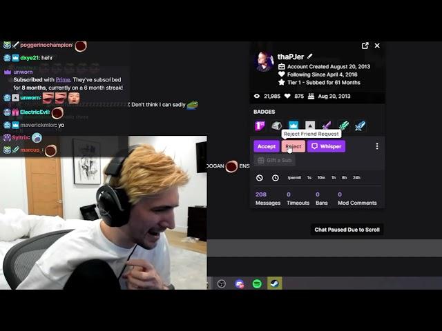 xQc Gets Harassed by his Founder (Founder=First 10 Subbers X had)