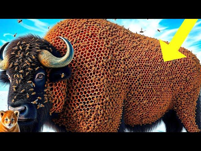 American Bison Covered in Millions of Barnacles and Parasites is Rescued by a Heroic Team.