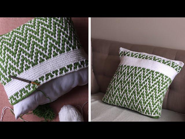 How to crochet a cover for pillow | Mosaic stitch