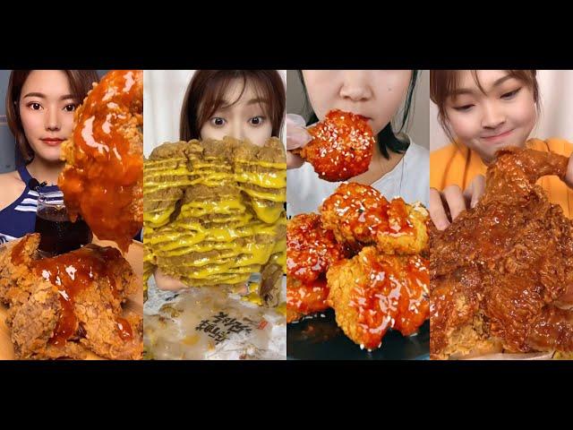 ASMR Chinese Mukbang Fried Chicken炸鸡吃播［Eating Sounds］