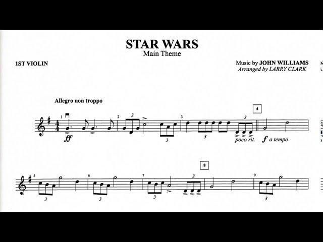 Star Wars Main Theme | Violin 1 Part Play Along