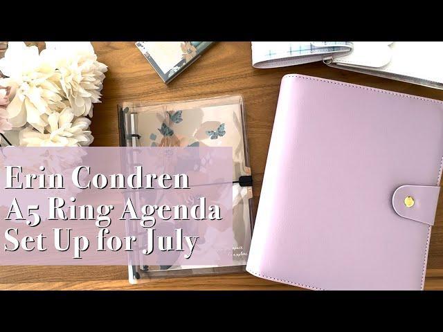 Erin Condren LifePlanner Move In & Set Up | Daily A5 Ring Agenda Bold Blooms July 2024 Start