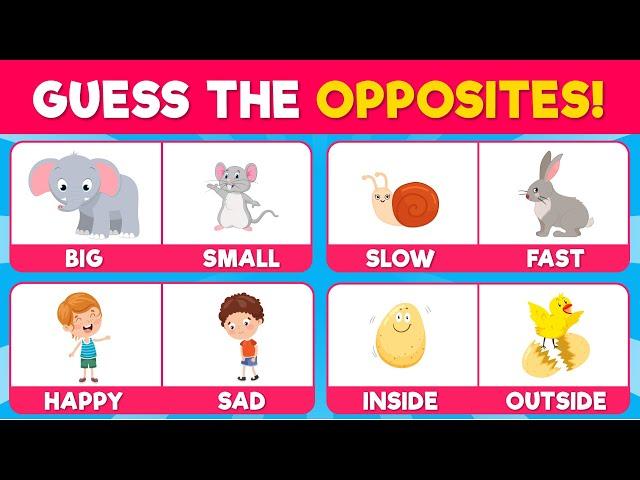 Guess the Opposite Word | 30 Antonyms Every Kid Should Know