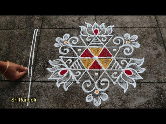 Tuesday Rangoli Designs5x3 Dots Easy Friday MugguluSimple Kolam DesignSide border Rangoli Designs