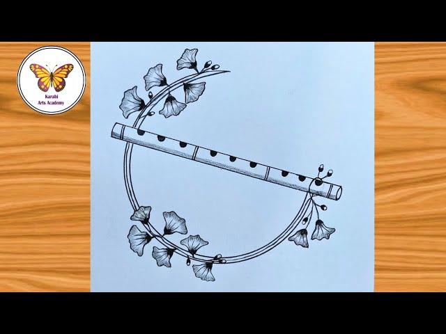 How to Draw Flute| How to Make a Beautiful Bansuri| Chitra