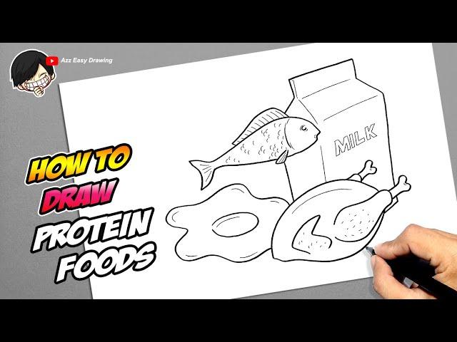 How to draw Protein Foods