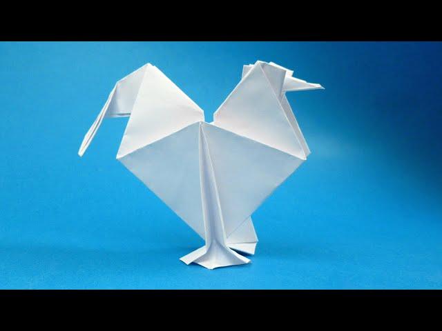 How to make a rooster out of paper  Origami birds