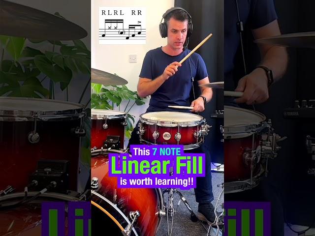 This 7 Note Linear Fill is Worth Learning! - Drum Lesson #drumlessons #drumlesson #lineardrumlesson