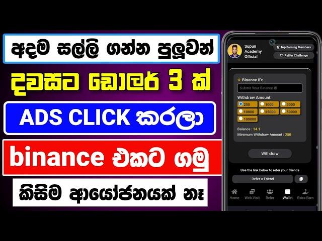 binance එකට usdt ගන්න ඇප් එකක් - online job at home sinhala - e money sinhala 2024 online job 2024