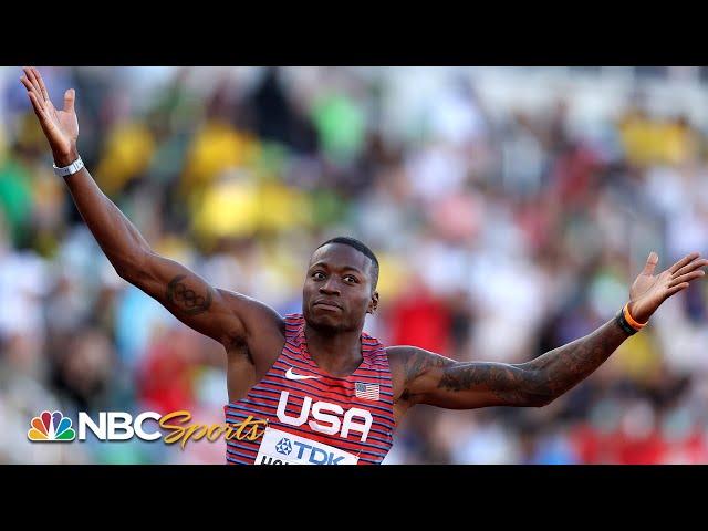 Devon Allen false starts in 110m, Grant Holloway REPEATS as World Champ | NBC Sports