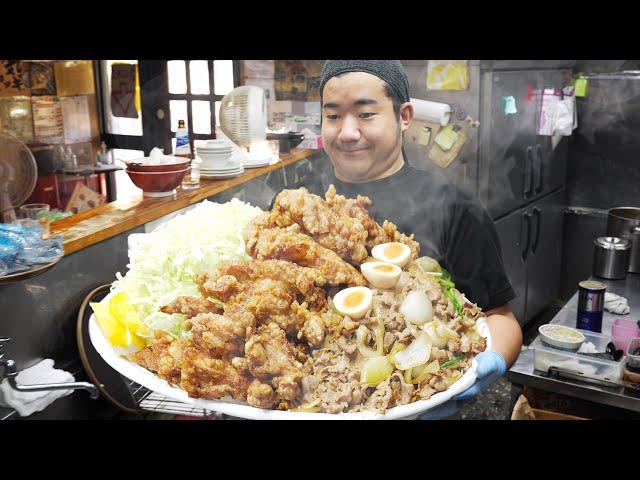 Giant food! 8kg Fried Chicken Bowl, Ramen and Fried Rice - ラーメン 炒飯  唐揚げ丼 Japanese Street Food 二代目蝦夷