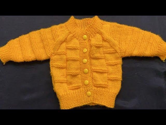 Knitting Easy Baby Sweater for 0 to 3 months baby