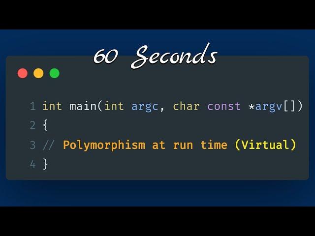 Polymorphism at run time in C++| virtual | OOPs | #60seconds | One Minute | #anooptube | #oneminute