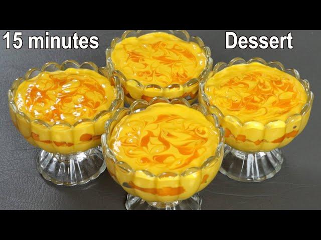 15 Minutes Dessert Recipe with Mango (Easy & Delicious) | Mango Delight Homemade