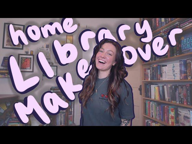 Home Library Makeover gallery walls + bookshelf reorganization