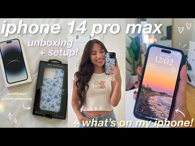 WHAT'S ON MY IPHONE 14 PRO MAX + Unboxing and Setup!