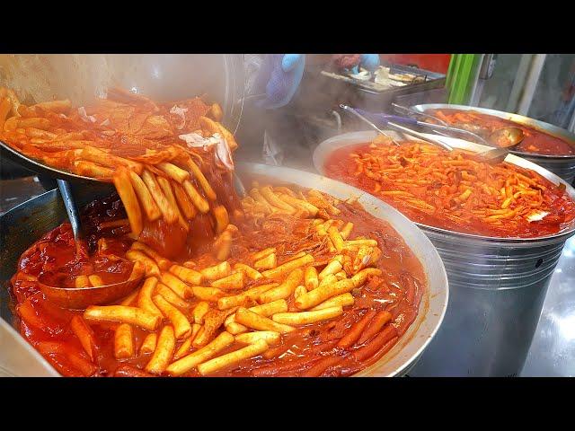 Wow! Spicy Step3 Tteokbokki(Stir-fried RiceCake), Cute mini Gimbap, Crispy frieds/Korean street food