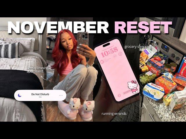 NOVEMBER RESET ! DEEP cleaning my apartment | grocery run | solo date | + more