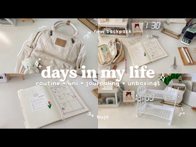 days in my life routine, university, journaling, unboxing cute things 