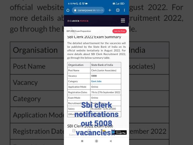 sbi clerk notification for 5008 Vacancies out!!