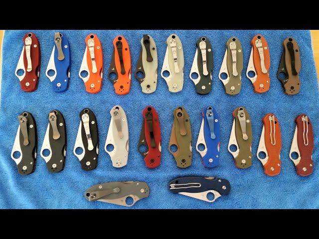 Spyderco Para 3 Collection : Complete Sprint run And Exclusive Knife Video #knifecollection