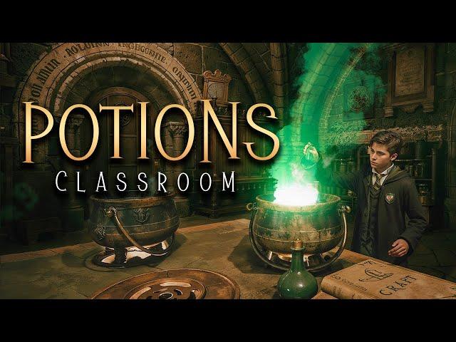 ₊˚️ Potions Classroom ⊹ Hogwarts Ambience & Soft Music ⊹ Potion Brewing Sounds