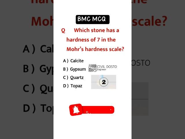 Bmc objective question #civil_engineering_mcq #gatece #ese #bmc #bmcmcq #bulding #shorts #tranding
