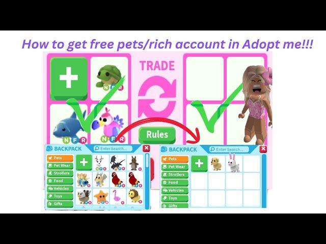 Calling names for 2k subs giveaway!!How to get a rich account free pets in Adopt Me roblox!!