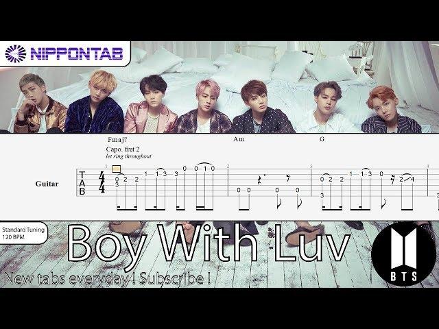 【Guitar TAB】〚BTS〛방탄소년단 - Boy With Luv / 작은 것들을 위한 시 (fingerstyle) 기타 / ギター tab譜