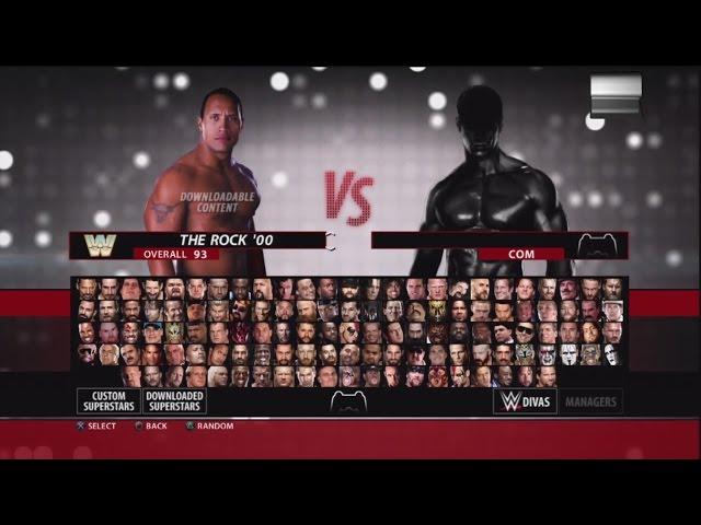 WWE 2K16 Character Select Screen Including All DLC Packs Roster