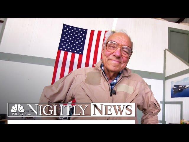 Veteran Combat Pilot, 96, Fulfills Dream of Flying Fighter Jet | NBC Nightly News