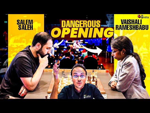 Vaishali plays the Benko Gambit against UAE no.1 Salem Saleh | Biel Challengers Blitz 2024